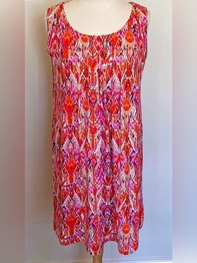 RN Studio by Ronni Nicole Red Orange Geometric SZ M Retro Modern Party Dress